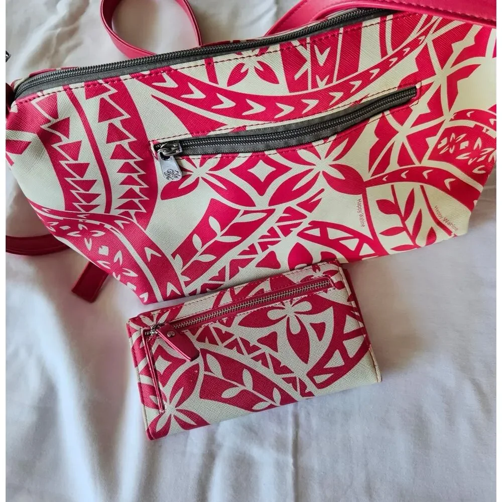 Happy Wahine brand large pouch and a matching wallet